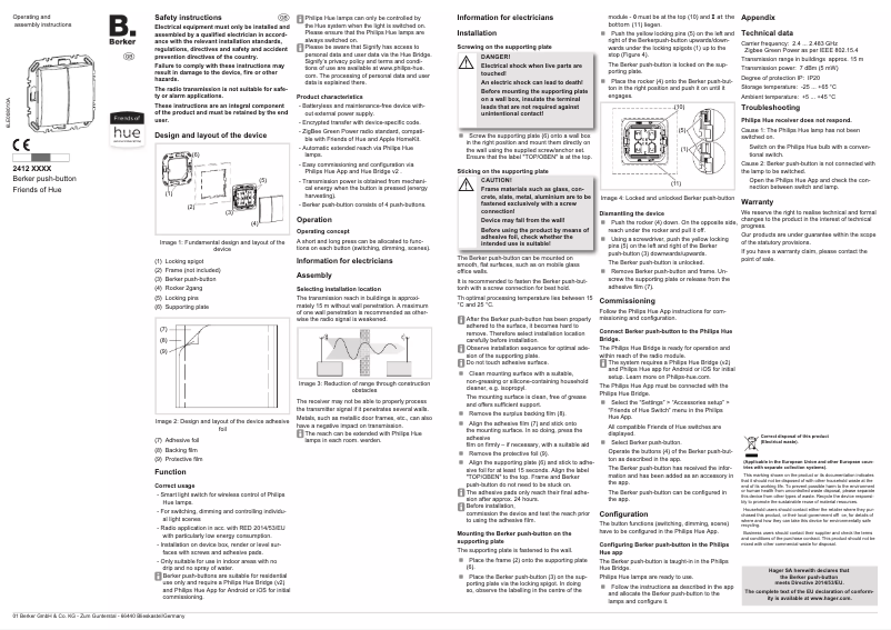 Página 1 del manual Instrucciones / montaje Berker 24126039