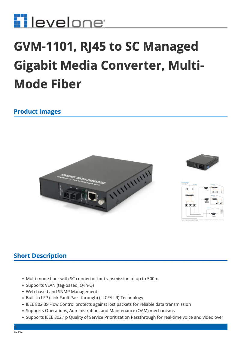 Imagen de la primera página del manual del dispositivo GVM-1101
