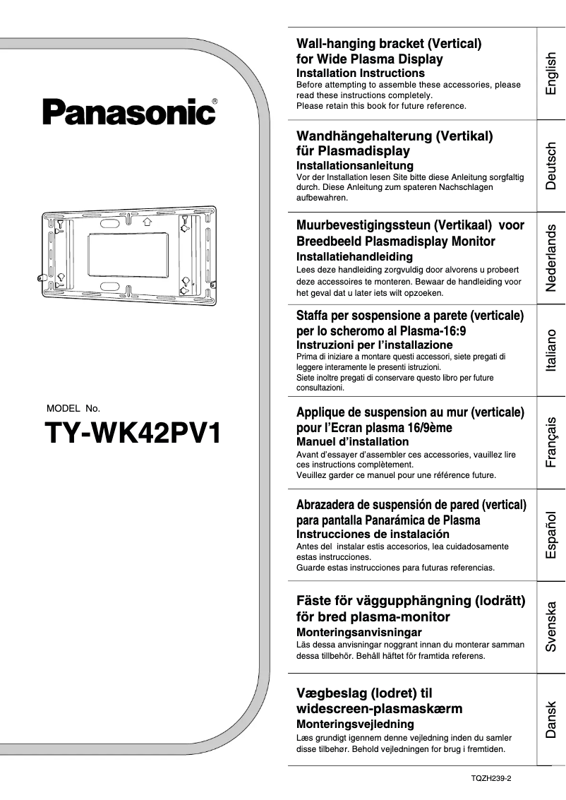 Imagen de la primera página del manual del dispositivo TY-WK42PV1U