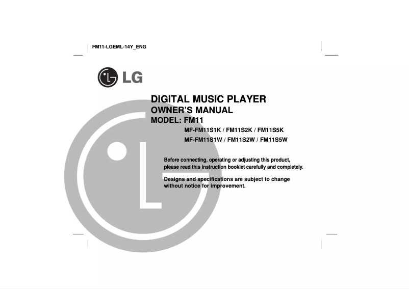 Imagen de la primera página del manual del dispositivo FM11