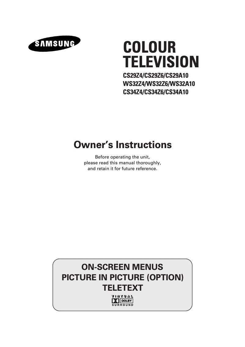 Imagen de la primera página del manual del dispositivo CS-29A10HW