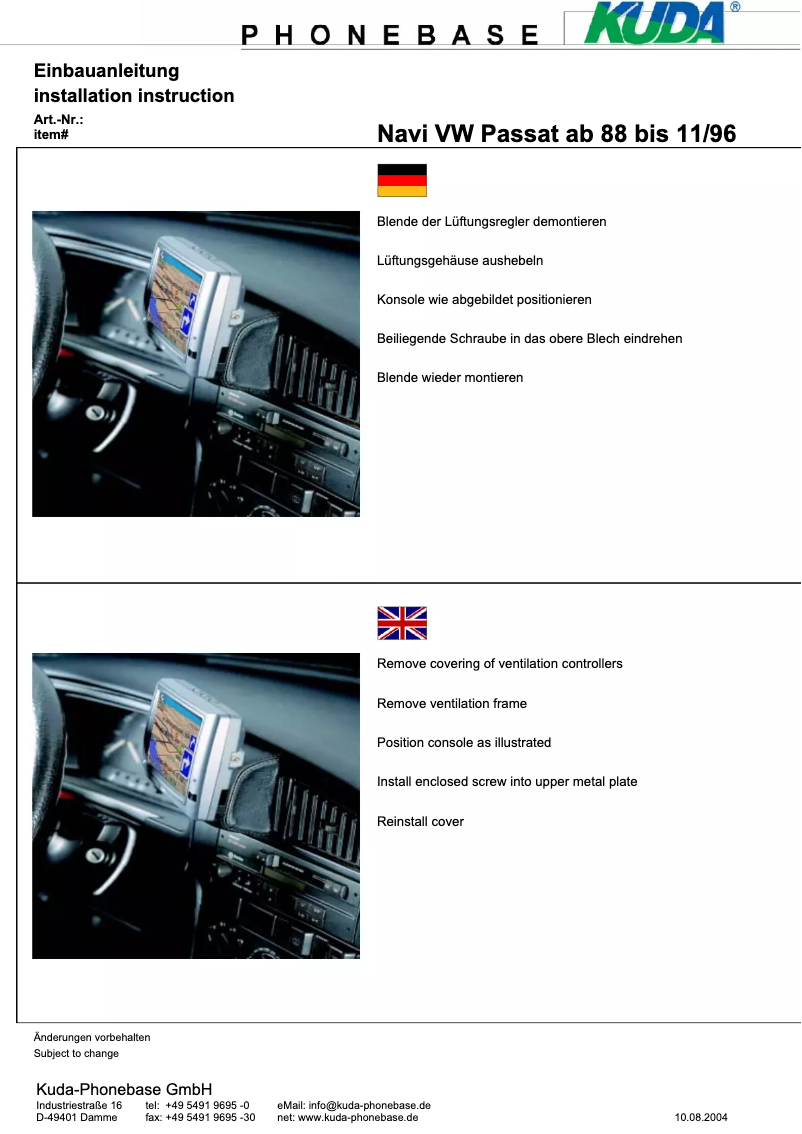 Página 1 del manual Manual de usuario Kuda 296020