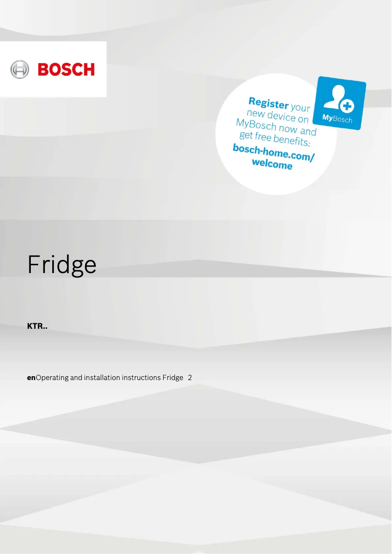 Página nº 1 - Manual de usuario Bosch Serie 2 KTR15NW3AG