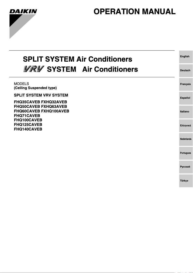 Página nº 1 - Manual de usuario Daikin FHQ71CAVEB