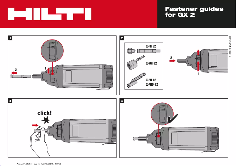 Página 1 del manual Instrucciones / montaje Hilti GX 2