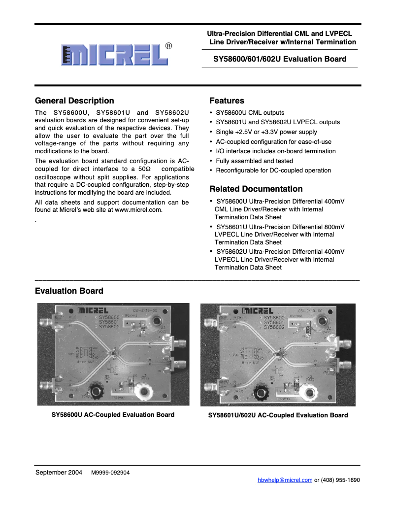 Imagen de la primera página del manual del dispositivo SY58600U