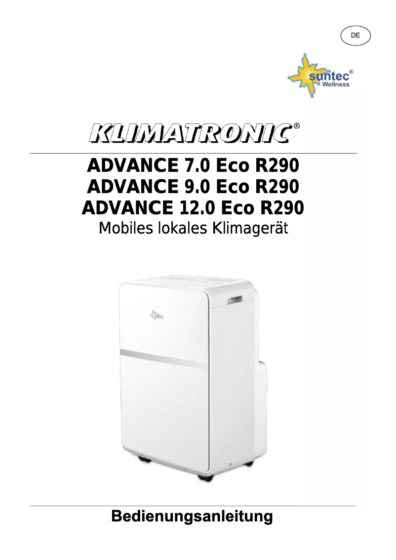 Imagen de la primera página del manual del dispositivo Klimatronic Advance 7.0 Eco R290