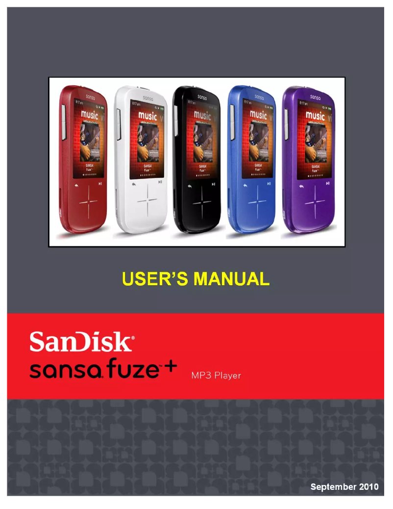 Página 1 del manual Manual de usuario Sandisk Sansa Fuze+