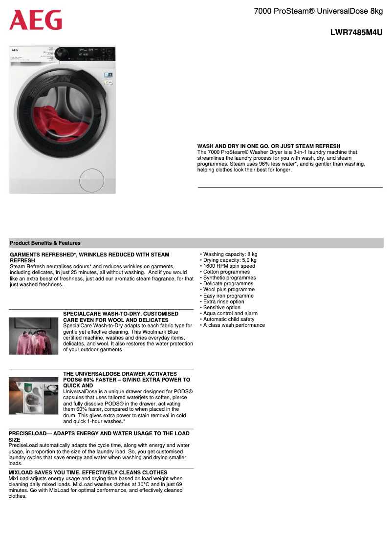 Imagen de la primera página del manual del dispositivo LWR7485M4U