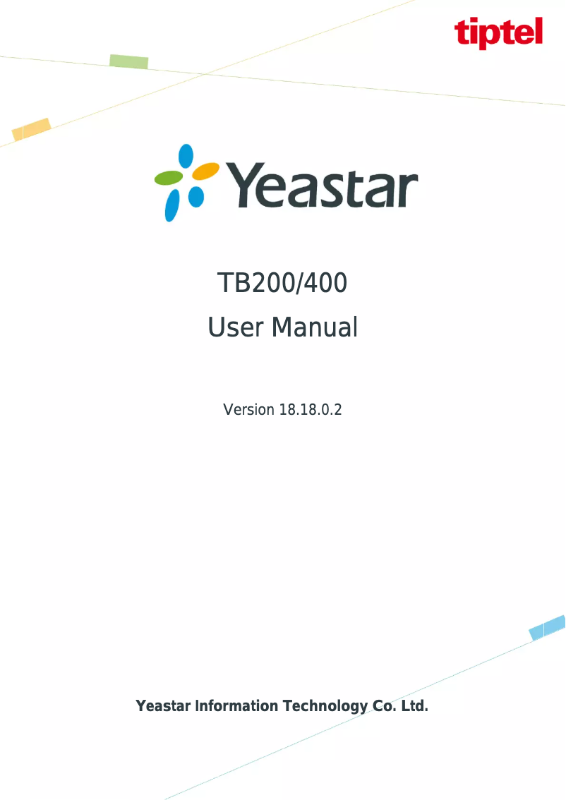 Imagen de la primera página del manual del dispositivo Yeastar Neogate TB200