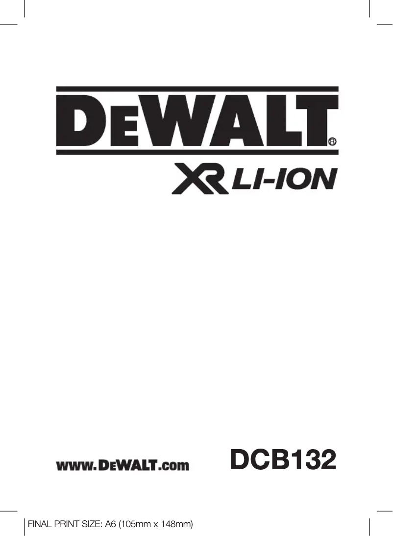 Página nº 1 - Manual de usuario DeWalt DCB132