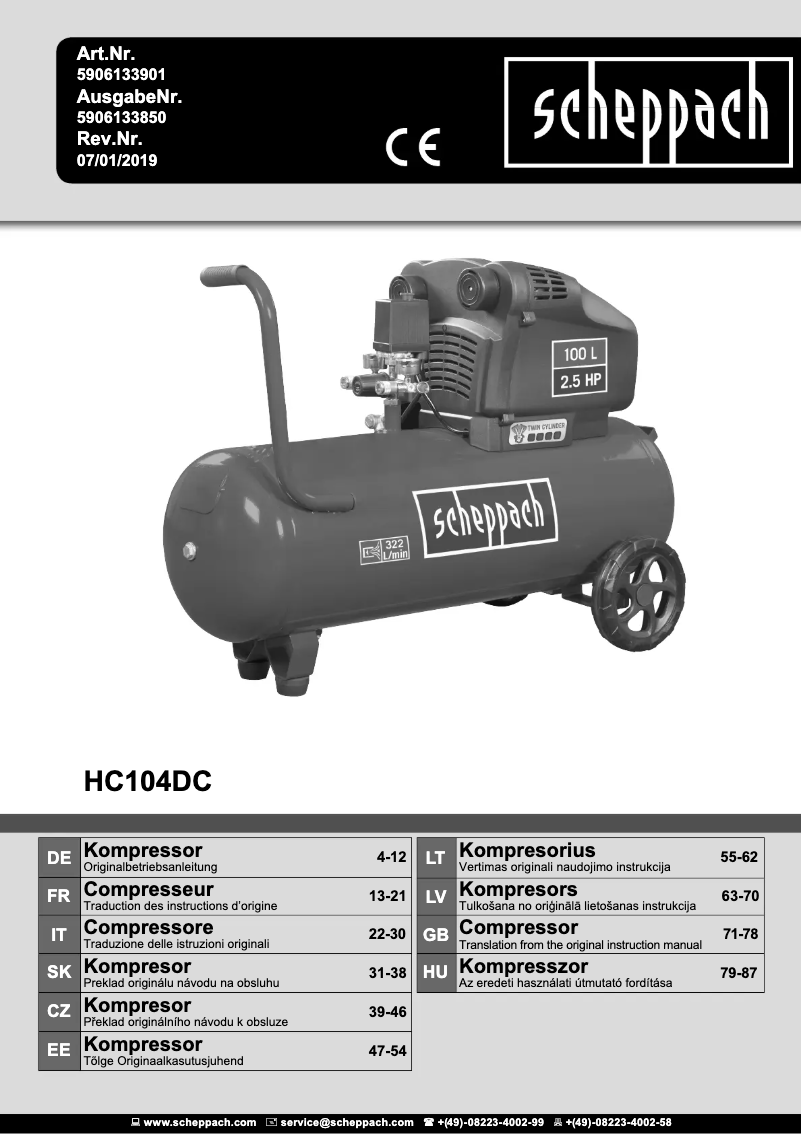 Imagen de la primera página del manual del dispositivo HC104DC