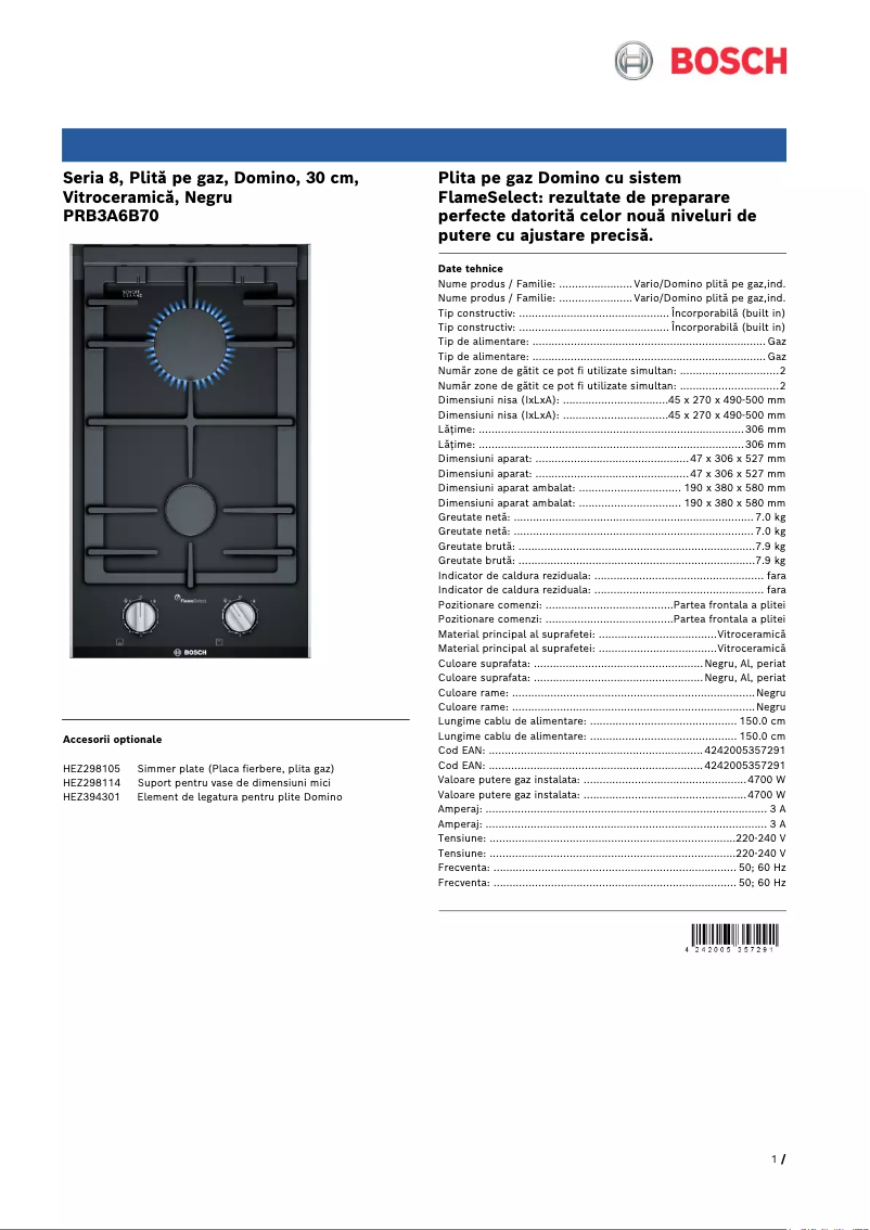 Imagen de la primera página del manual del dispositivo PRB3A6B70