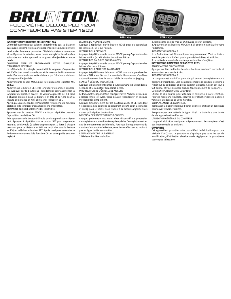 Imagen de la primera página del manual del dispositivo PED 1204