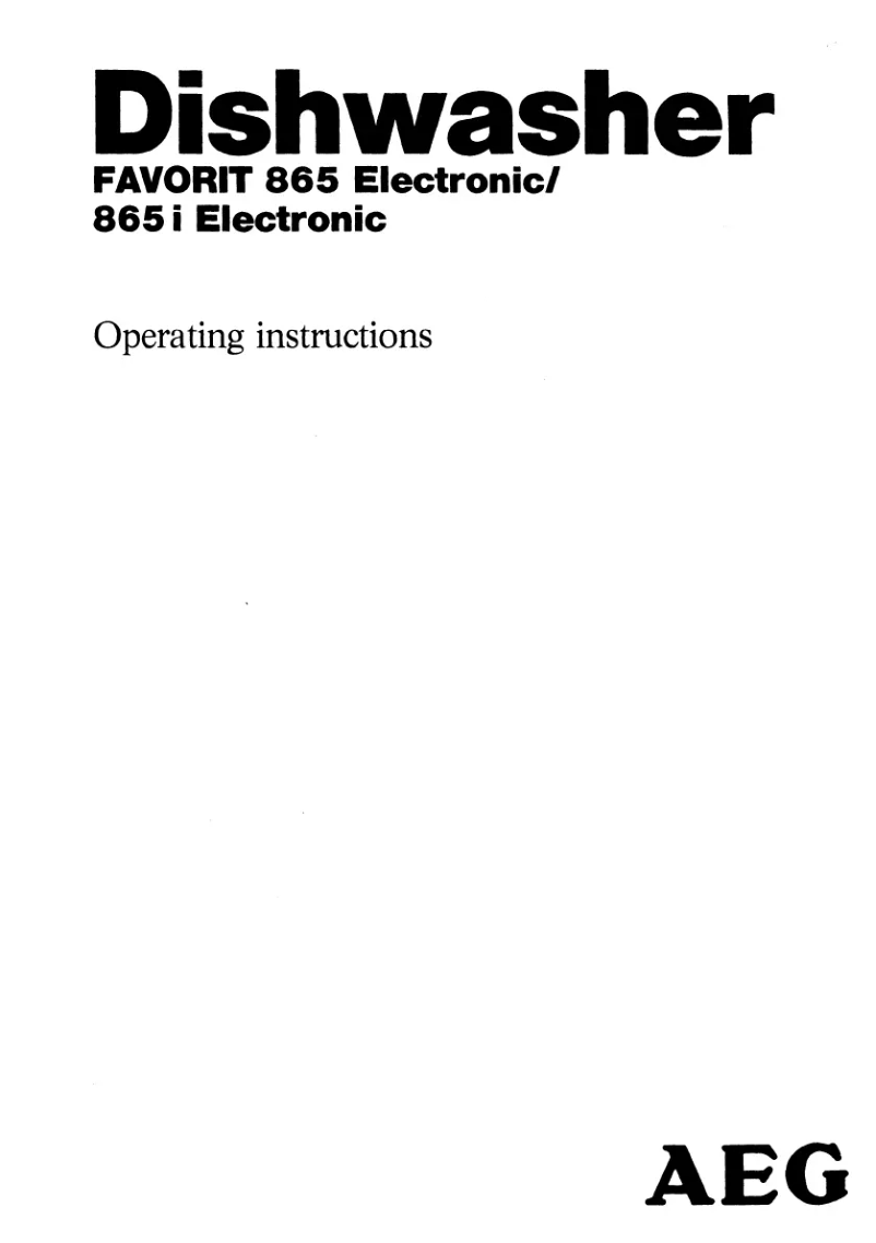 Imagen de la primera página del manual del dispositivo Favorit 865 I