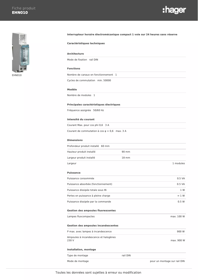 Imagen de la primera página del manual del dispositivo EHN010