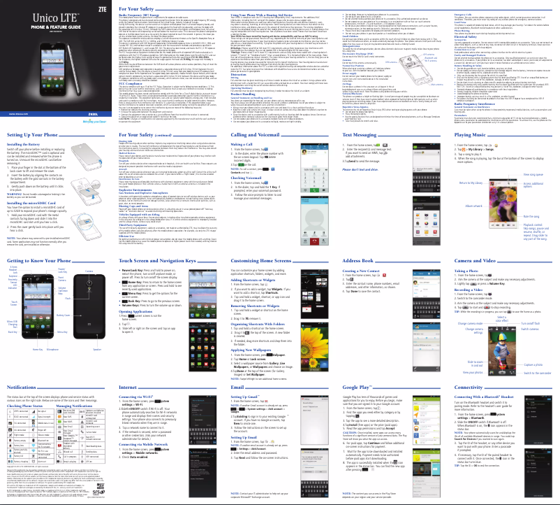 Imagen de la primera página del manual del dispositivo Unico LTE