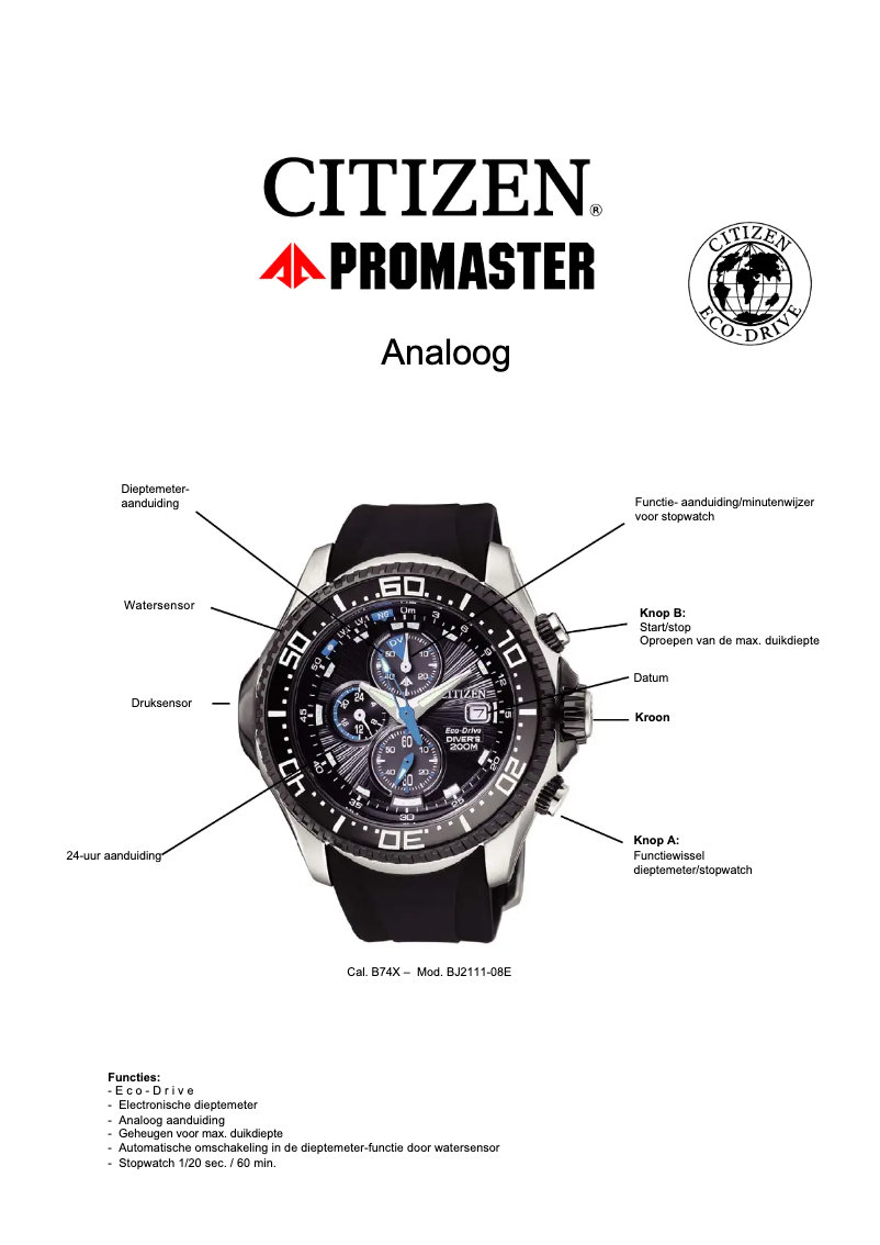 Página 1 del manual Manual de usuario Citizen CAL B74X