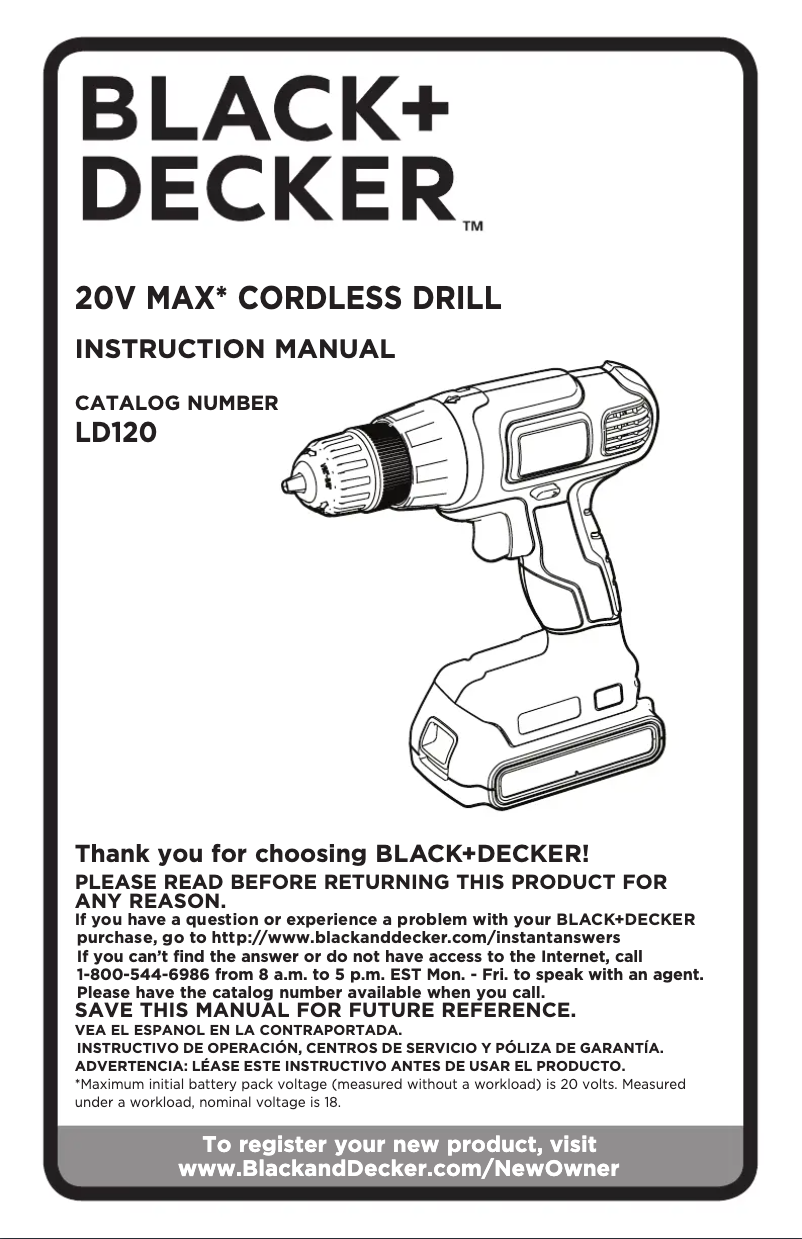 Imagen de la primera página del manual del dispositivo LD120