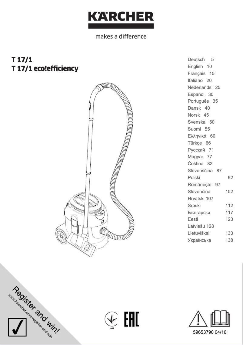 Página 1 del manual Manual de usuario Kärcher T 17/1