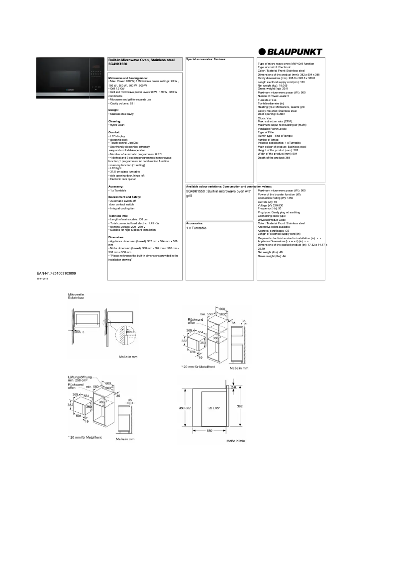 Imagen de la primera página del manual del dispositivo 5G49K1550
