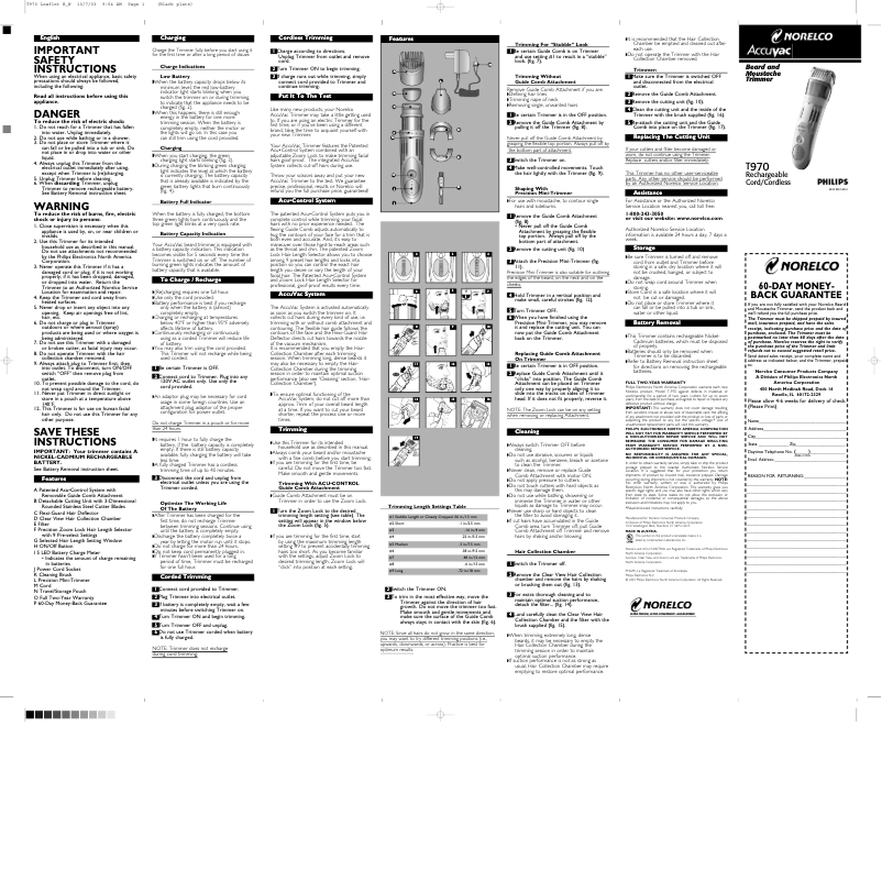 Imagen de la primera página del manual del dispositivo T970