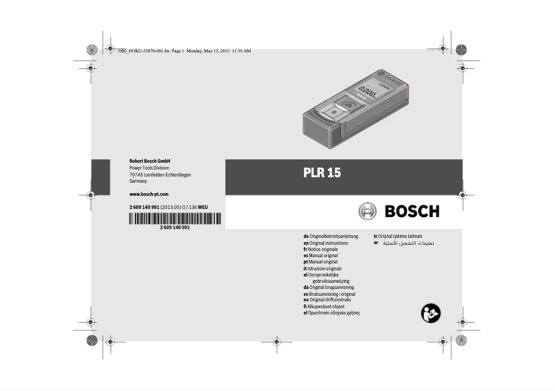 Página 1 del manual Manual de usuario Bosch PLR 15