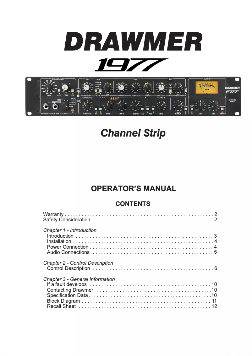 Imagen de la primera página del manual del dispositivo 1977
