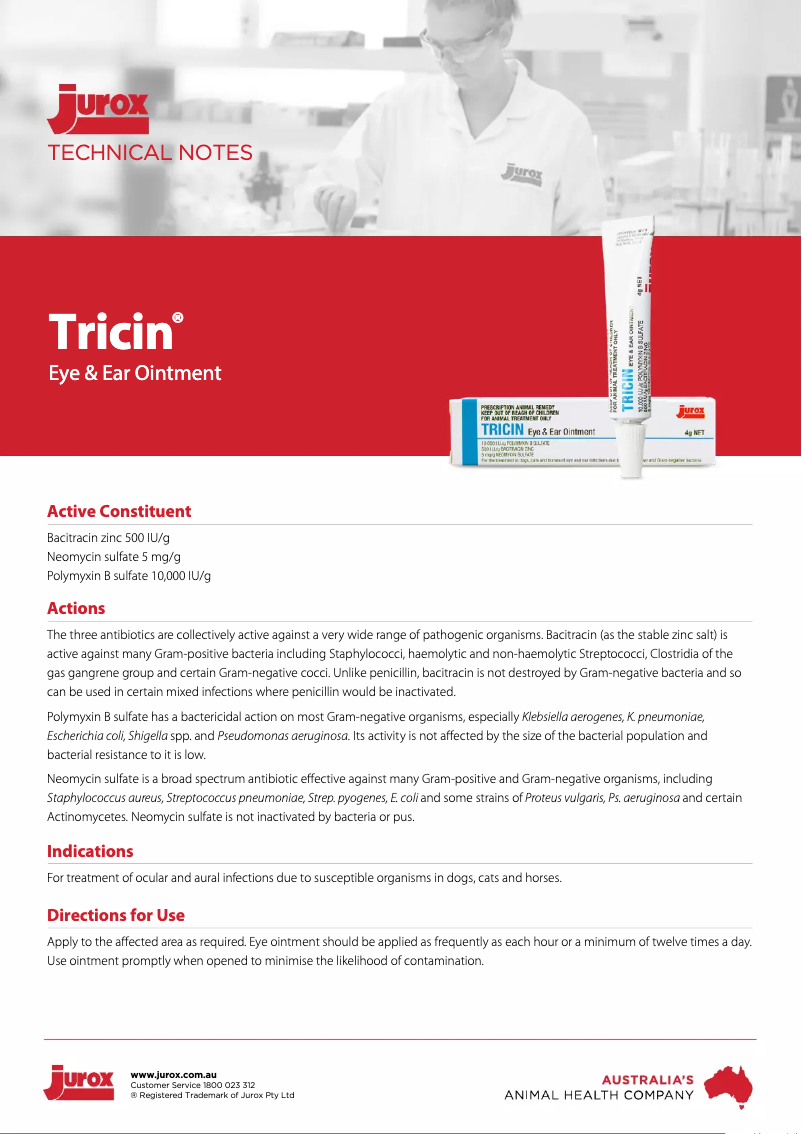 Imagen de la primera página del manual del dispositivo Tricin