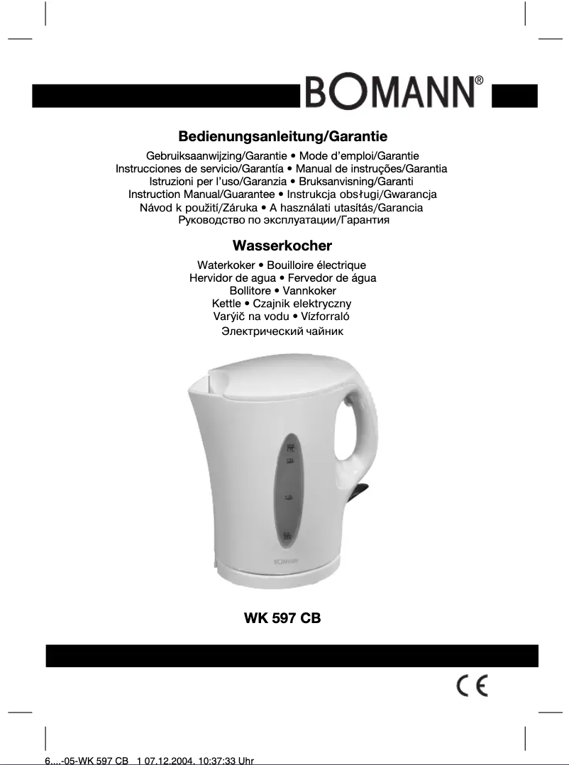 Imagen de la primera página del manual del dispositivo CB 597