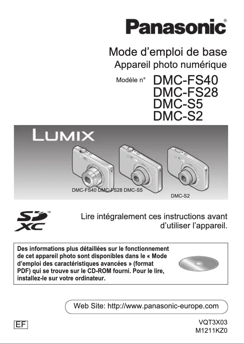 Imagen de la primera página del manual del dispositivo Lumix DMC-S2