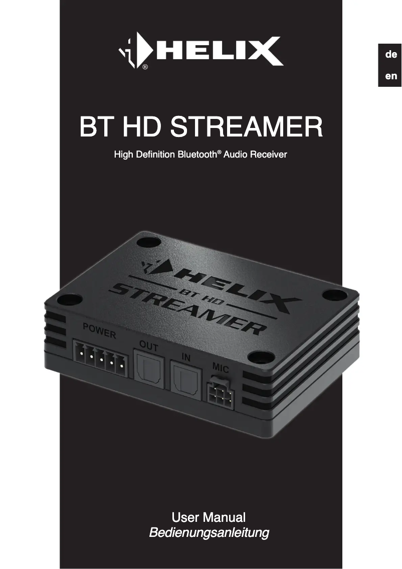 Imagen de la primera página del manual del dispositivo BT HD Streamer