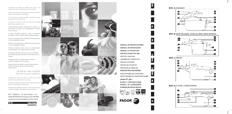 Página 1 del manual Manual de usuario Fagor Future 6