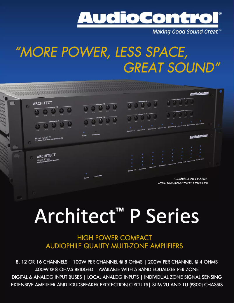 Página 1 del manual Ficha técnica AudioControl Architect Model P2680