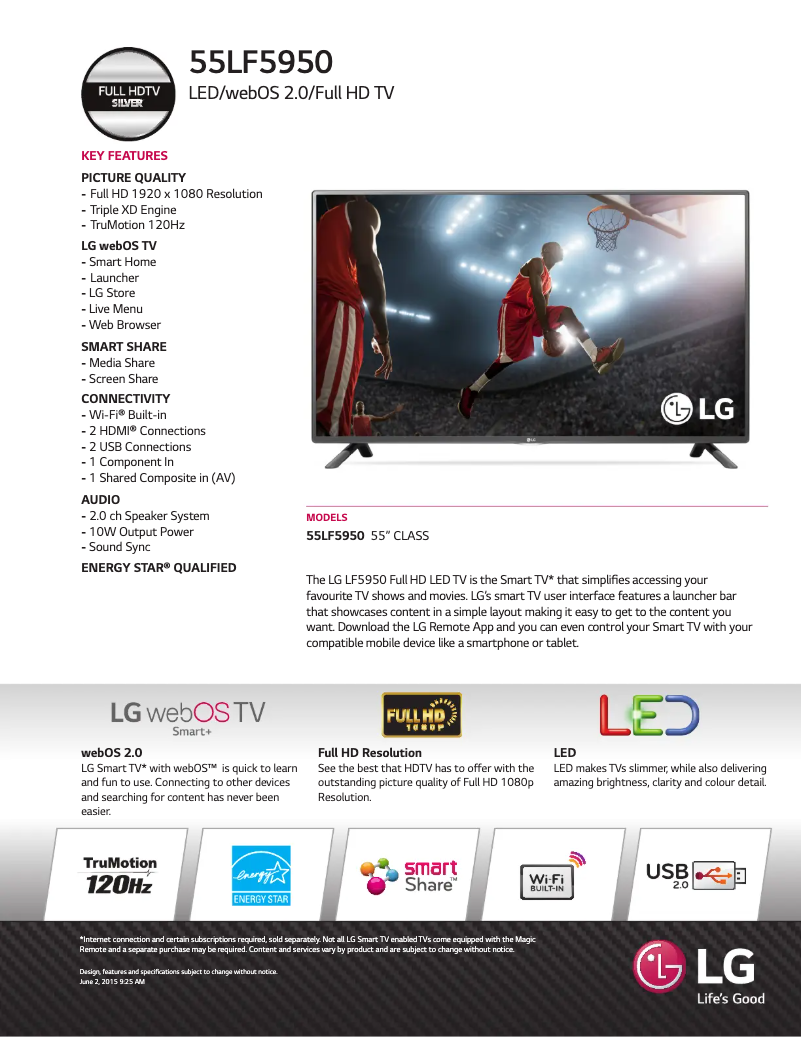 Imagen de la primera página del manual del dispositivo 55LF5950