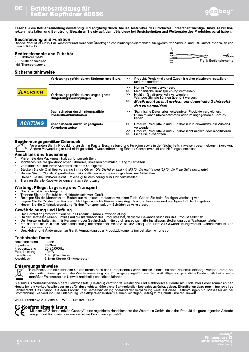 Imagen de la primera página del manual del dispositivo 40656