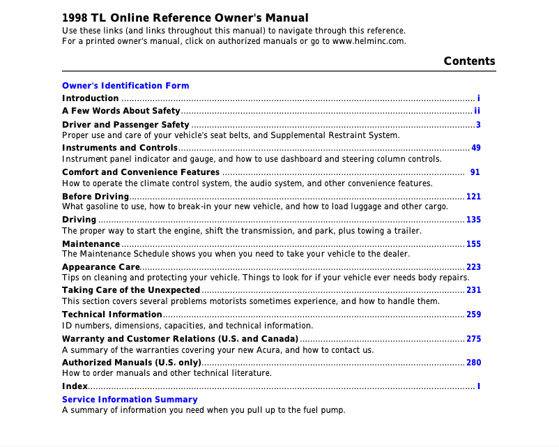 Imagen de la primera página del manual del dispositivo TL (1998)