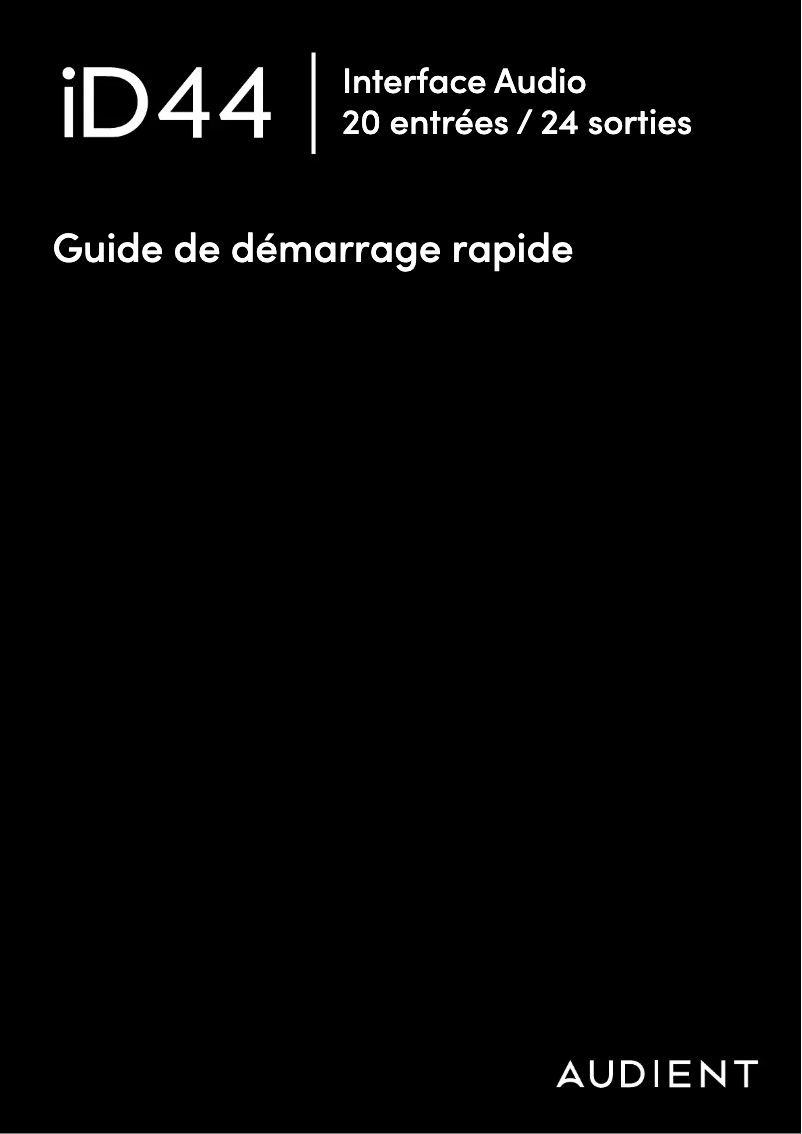Página 1 del manual Guía de inicio rápido Audient iD44