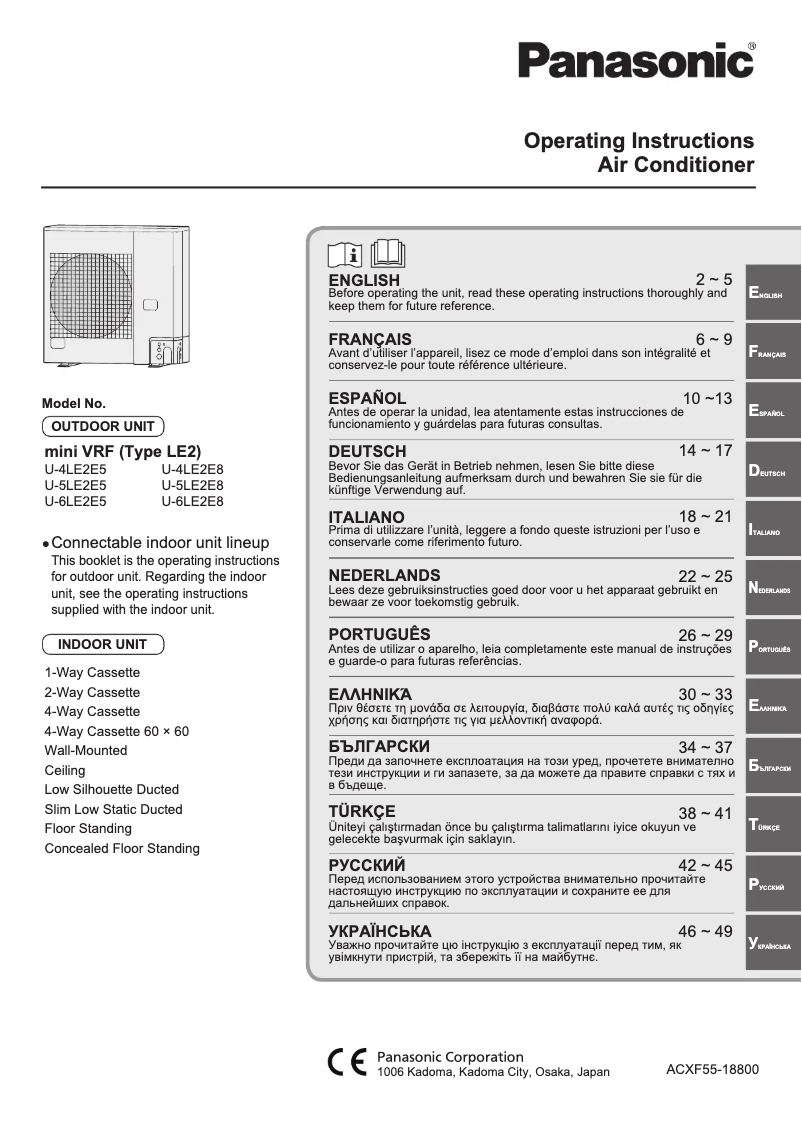 Imagen de la primera página del manual del dispositivo U-6LE2E8