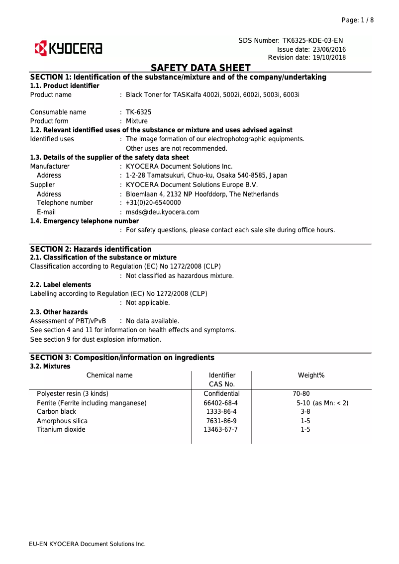 Imagen de la primera página del manual del dispositivo TASKalfa 5003i