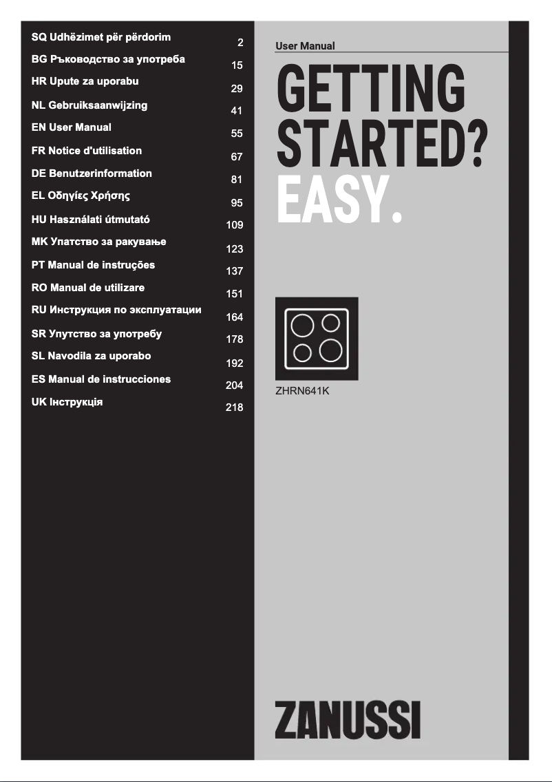 Página nº 1 - Manual de usuario Zanussi ZHRN641K