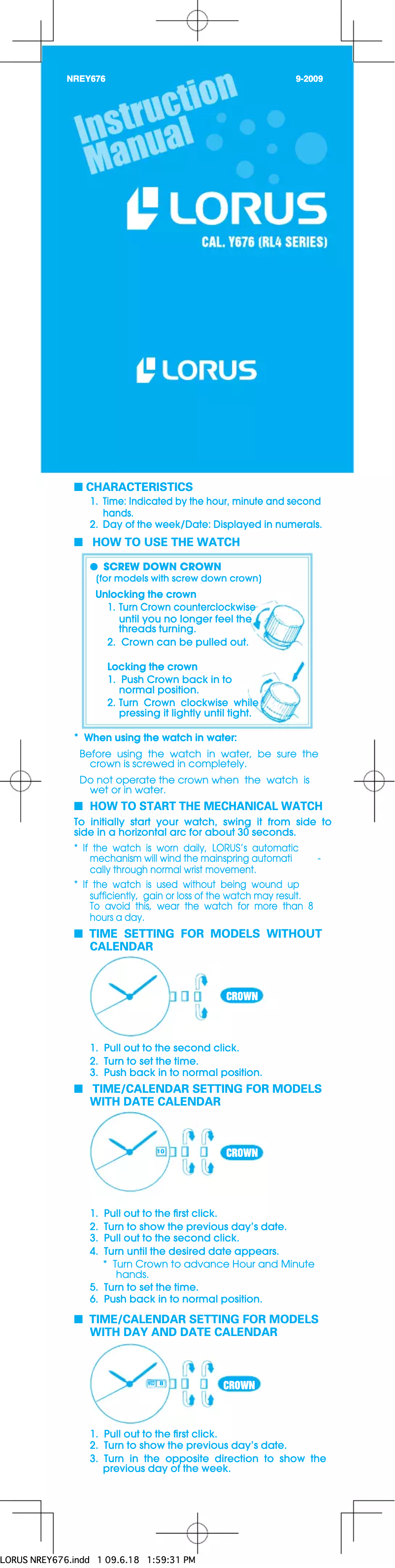 Imagen de la primera página del manual del dispositivo Y676