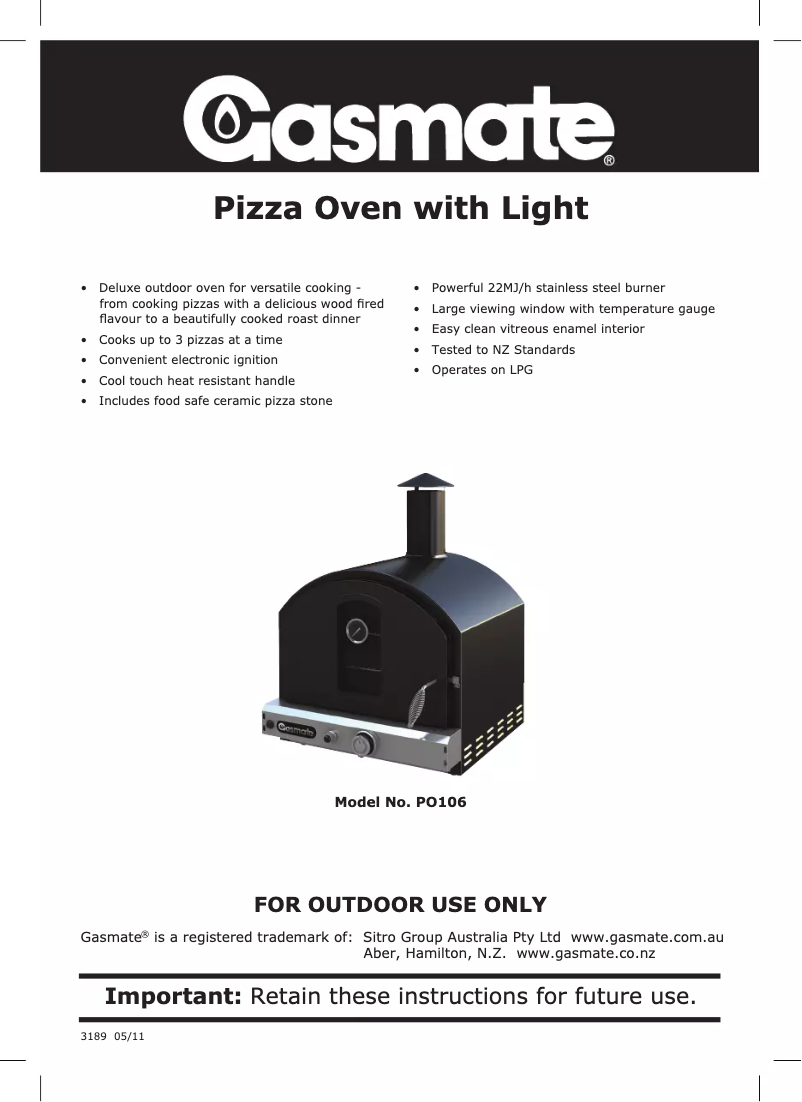 Imagen de la primera página del manual del dispositivo PO110