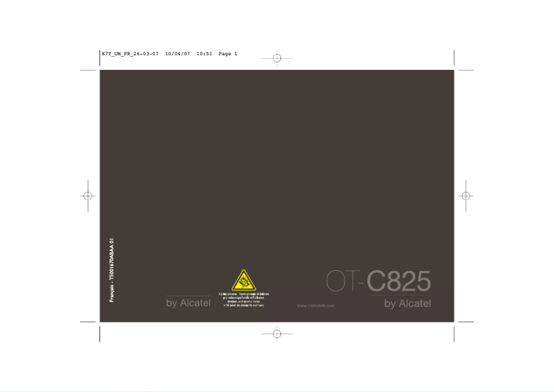 Imagen de la primera página del manual del dispositivo One Touch C825
