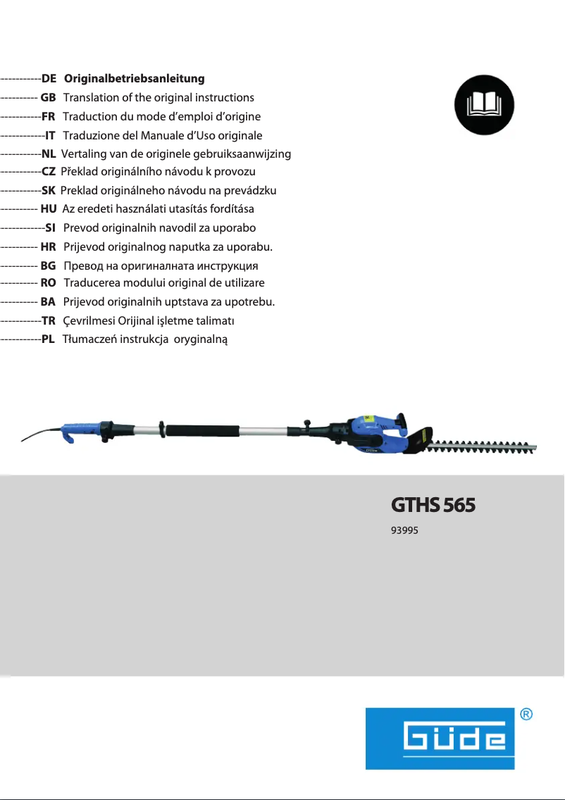 Imagen de la primera página del manual del dispositivo GTHS 565