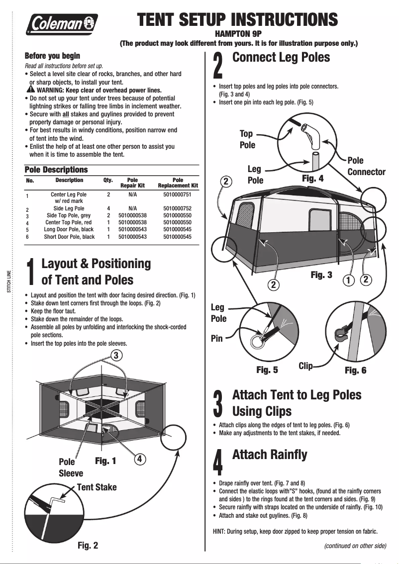 Página nº 1 - Manual de usuario Coleman Hampton