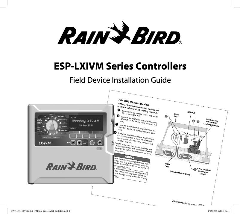 Página nº 1 - Guía de instalación Rain Bird ESP-LXIVM
