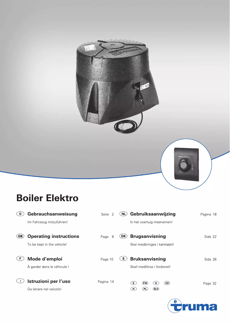 Imagen de la primera página del manual del dispositivo Boiler EL