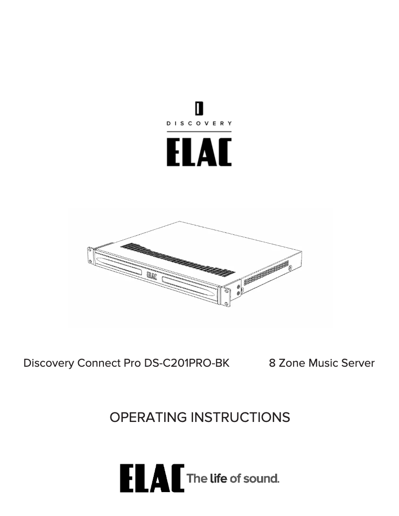 Página 1 del manual Manual de usuario ELAC Discovery Connect Pro DS-C201PRO