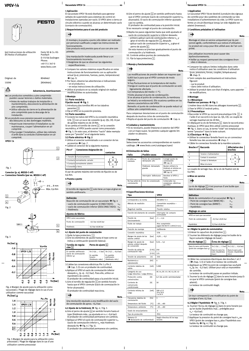 Imagen de la primera página del manual del dispositivo VPEV-1/8